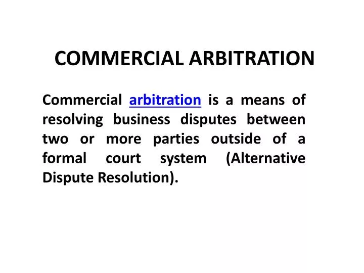 commercial arbitration