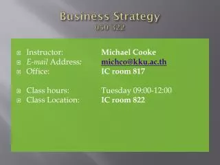 Business Strategy 050 322