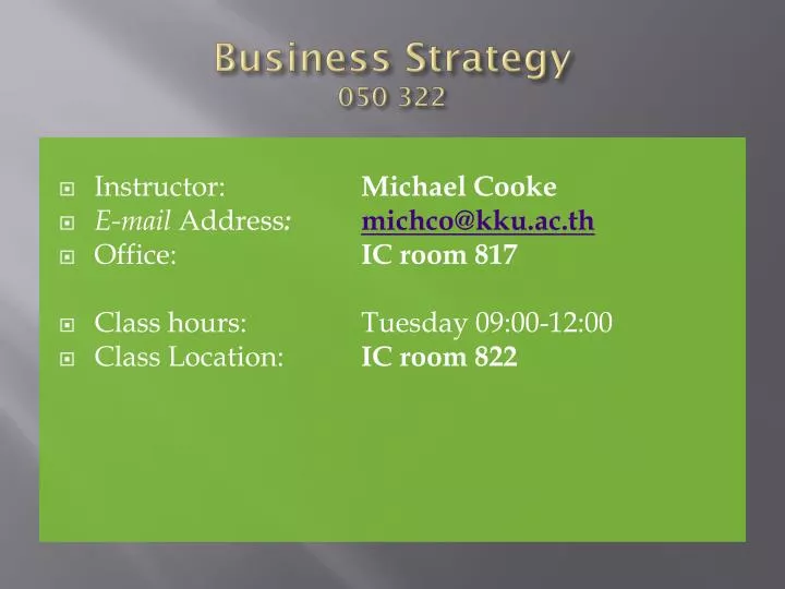business strategy 050 322