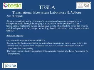 TESLA Transnational Ecosystem Laboratory &amp; Actions
