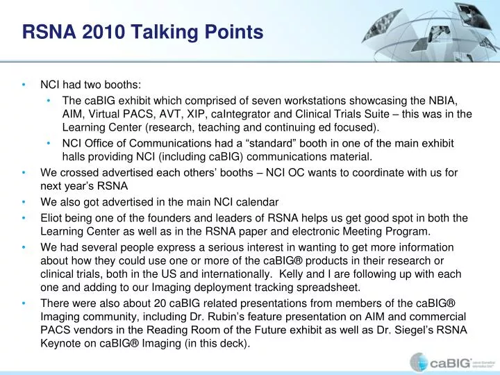 rsna 2010 talking points