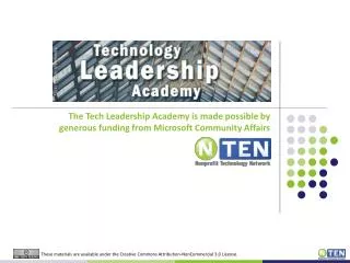The Tech Leadership Academy is made possible by generous funding from Microsoft Community Affairs