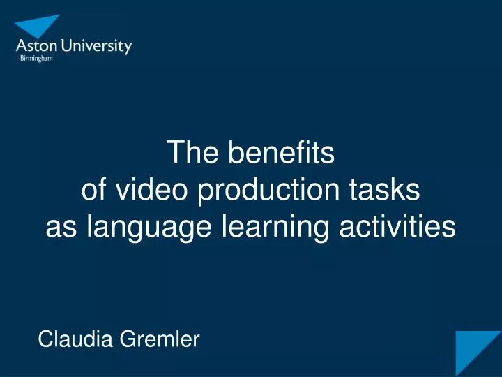 the benefits of video production tasks as language learning activities