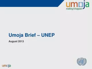 Umoja Brief – UNEP