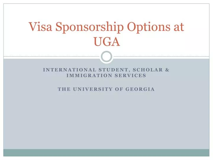 visa sponsorship options at uga