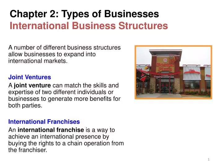 chapter 2 types of businesses international business structures