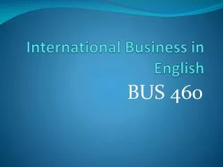 international business in english