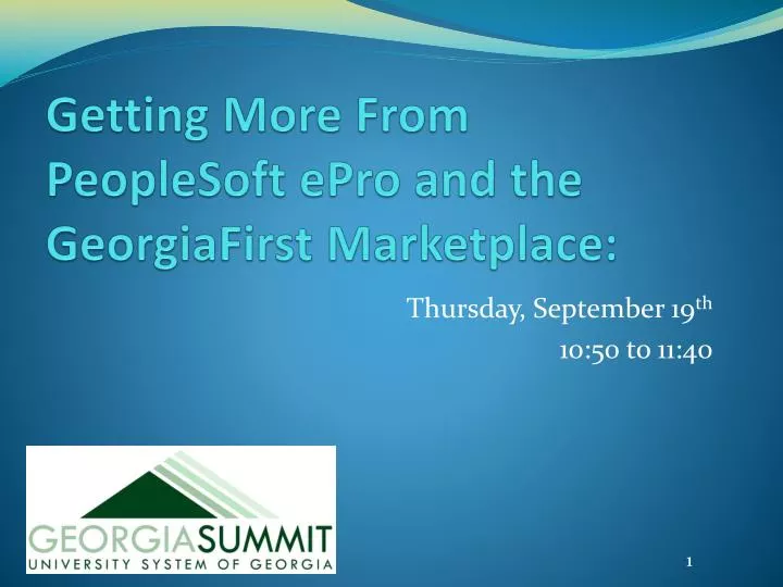 getting more from peoplesoft epro and the georgiafirst marketplace