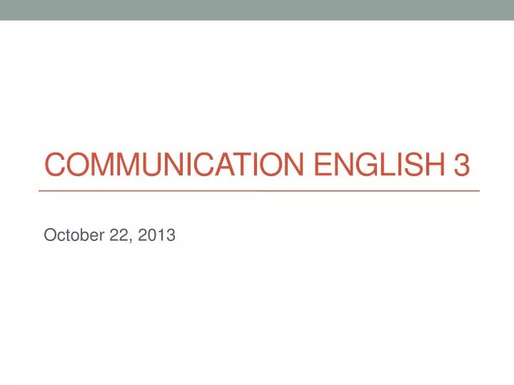 communication english 3