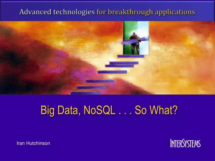 big data nosql so what