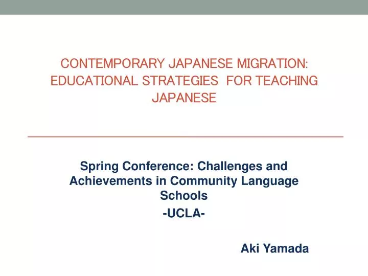 contemporary japanese migration educational strategies for teaching japanese