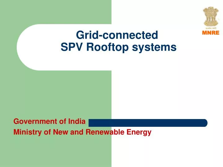 grid connected spv rooftop systems