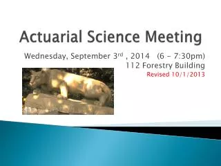 Actuarial Science Meeting