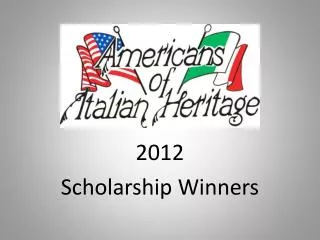 2012 Scholarship Winners