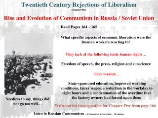 Rise and Evolution of Communism in Russia / Soviet Union