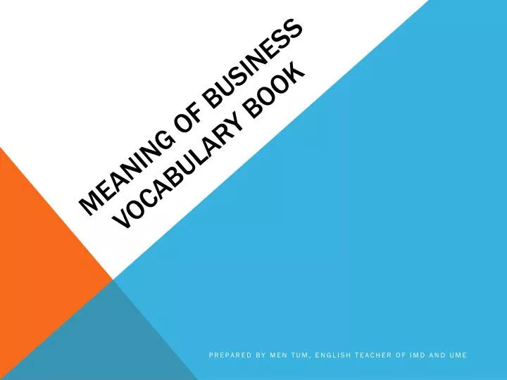 meaning of business vocabulary book