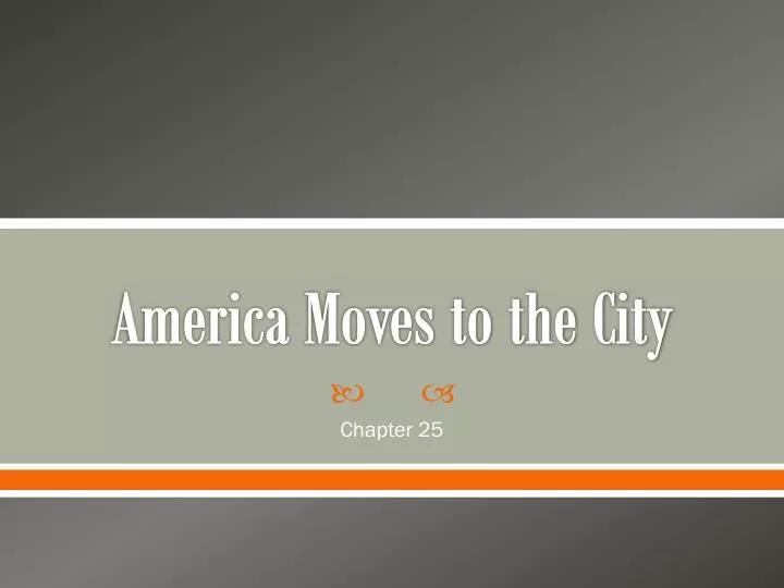 america moves to the city