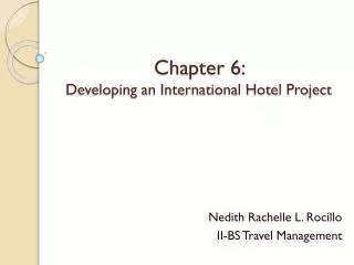 Chapter 6: Developing an International Hotel Project