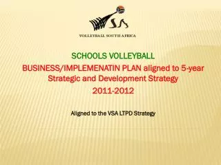 SCHOOLS VOLLEYBALL BUSINESS/IMPLEMENATIN PLAN aligned to 5-year Strategic and Development Strategy 2011-2012 Al
