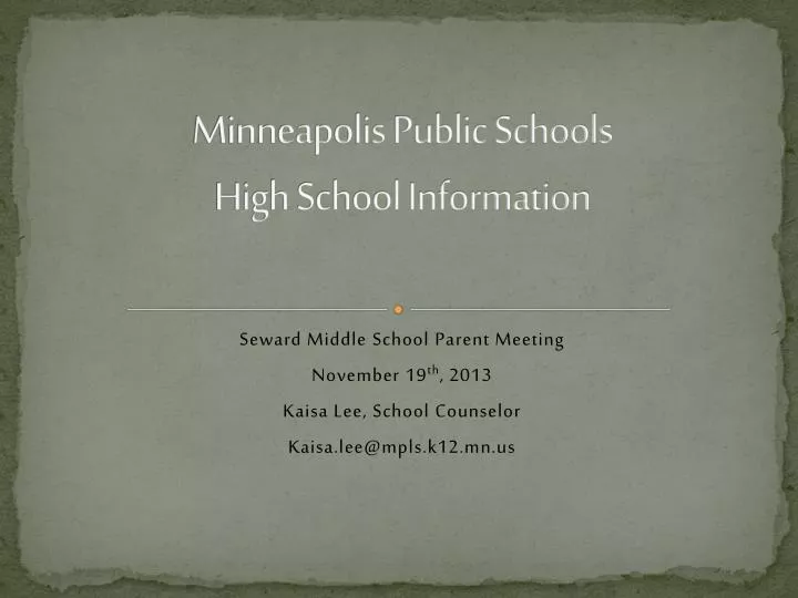 minneapolis public schools high school information