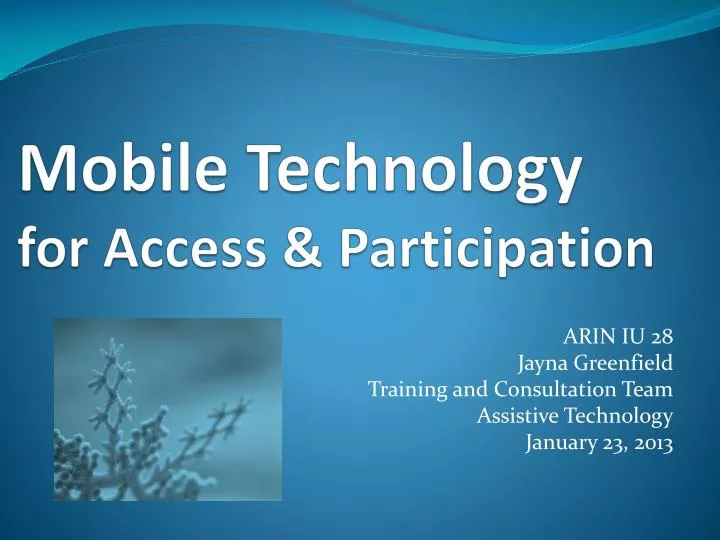 mobile technology for access participation