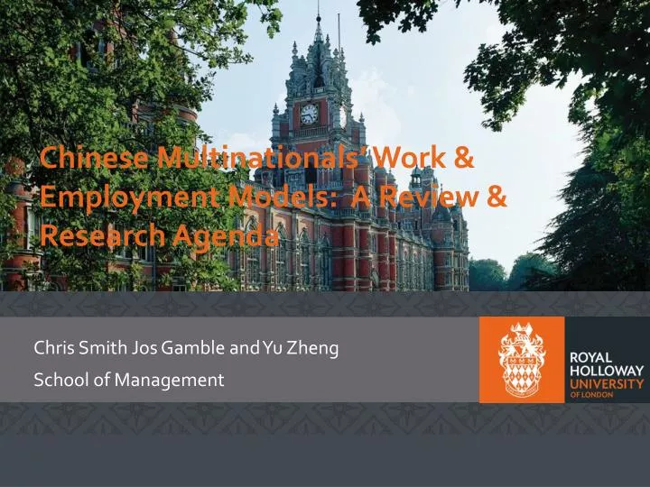 chinese multinationals work employment models a review research agenda