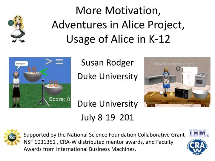 more motivation adventures in alice project usage of alice in k 12