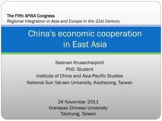 China's economic cooperation in East Asia