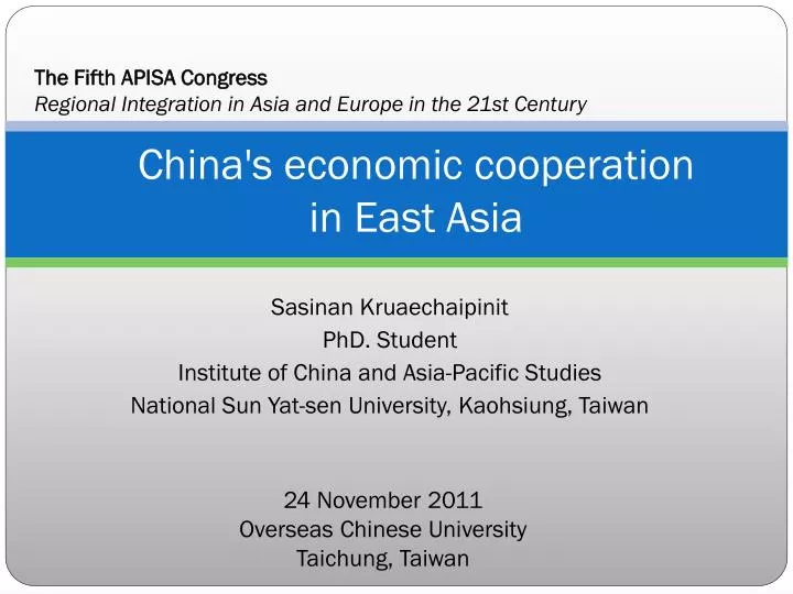 china s economic cooperation in east asia