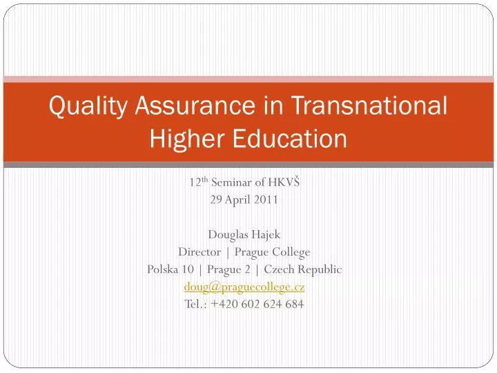 quality assurance in transnational higher education