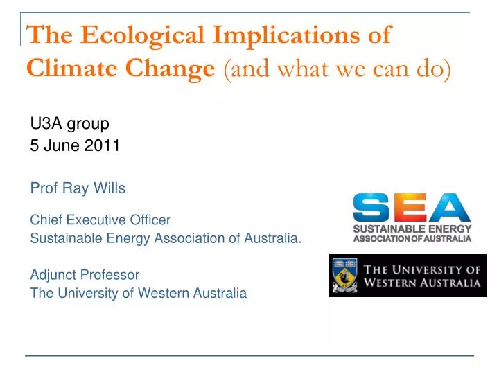 the ecological implications of climate change and what we can do