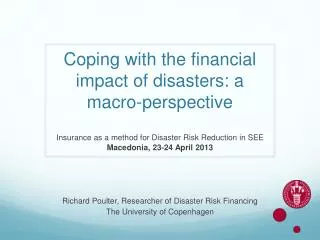 Coping with the financial impact of disasters: a macro-perspective