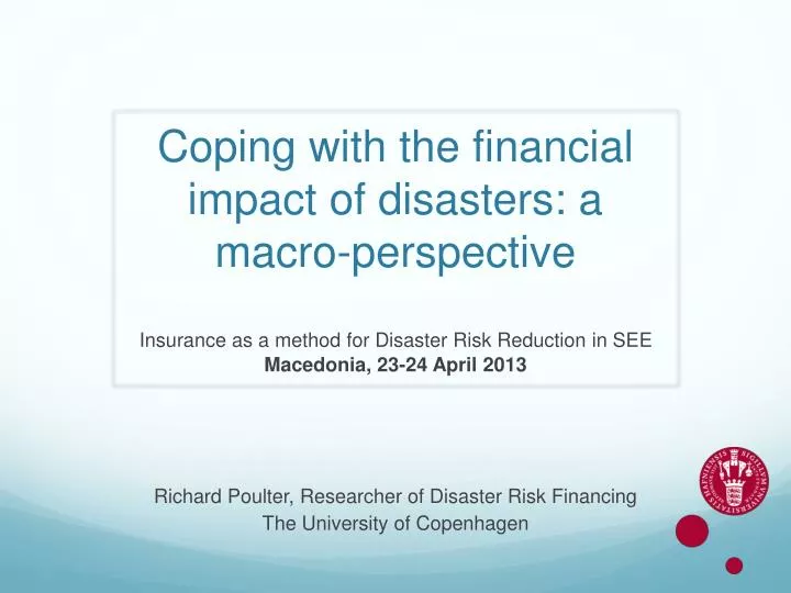 coping with the financial impact of disasters a macro perspective