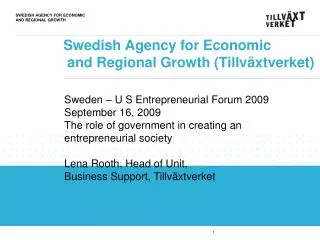 Swedish Agency for Economic and Regional Growth (Tillväxtverket)