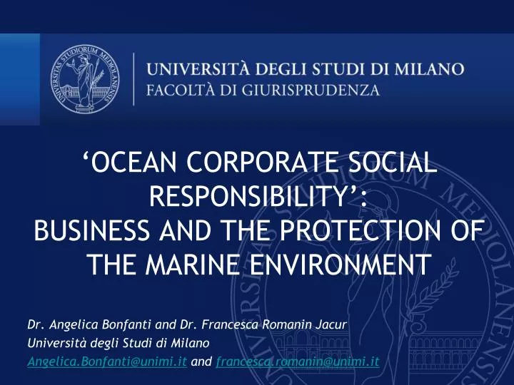 ocean corporate social responsibility business and the protection of the marine environment