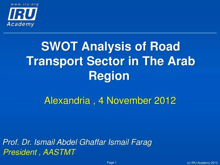 swot analysis of road transport sector in the arab region