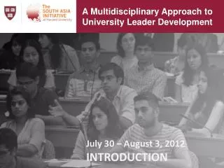 A Multidisciplinary Approach to University Leader Development
