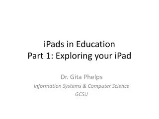 iPads in Education Part 1: Exploring your iPad