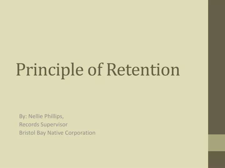 principle of retention