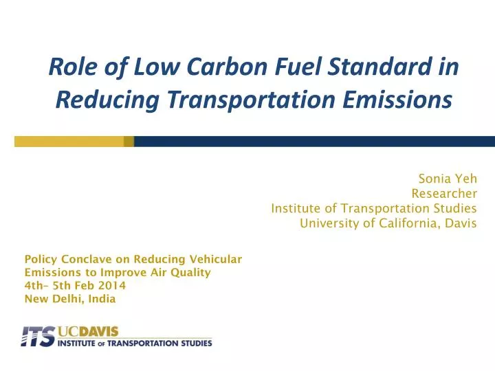 role of low carbon fuel standard in reducing transportation emissions