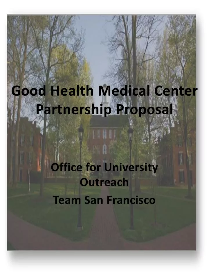 good health medical center partnership proposal