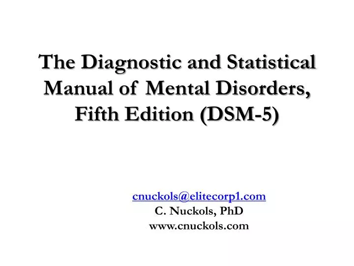 the diagnostic and statistical manual of mental disorders fifth edition dsm 5