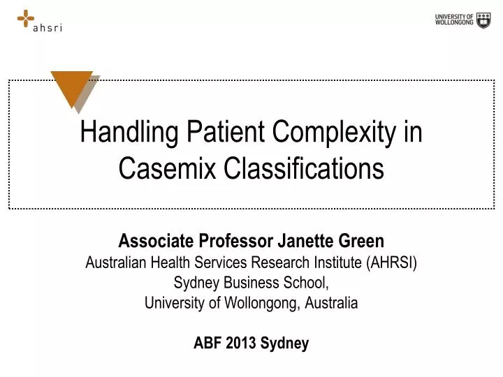 handling patient complexity in casemix classifications