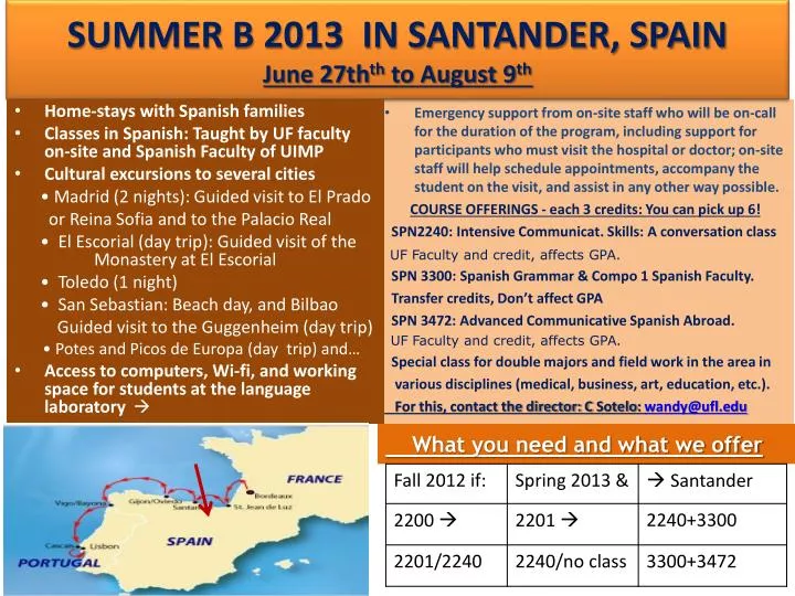 summer b 2013 in santander spain june 27th th to august 9 th