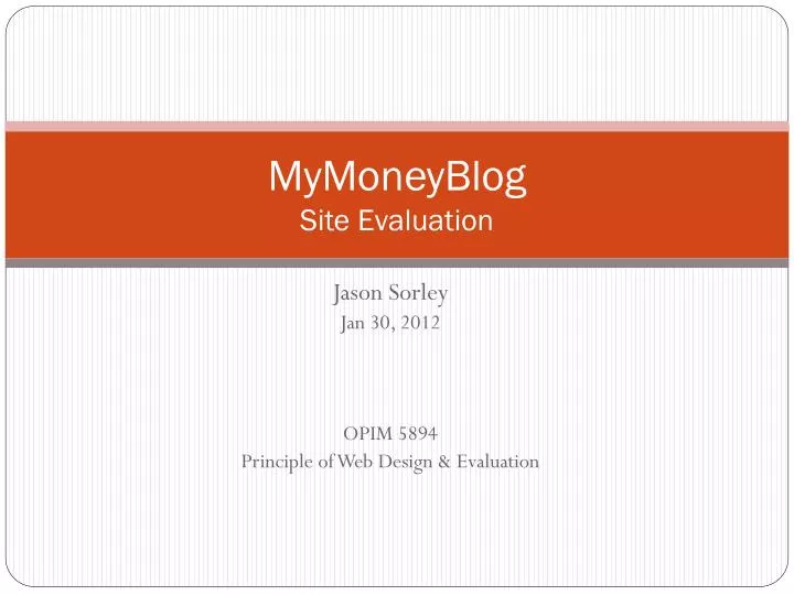 mymoneyblog site evaluation