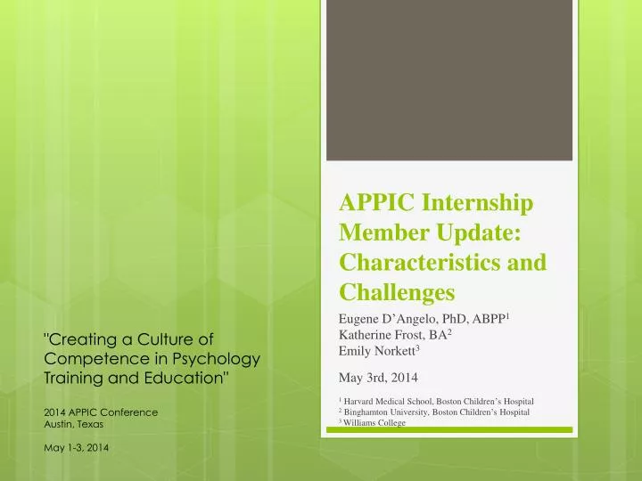 appic internship member update characteristics and challenges