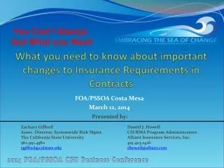 What you need to know about important changes to Insurance Requirements in Contracts