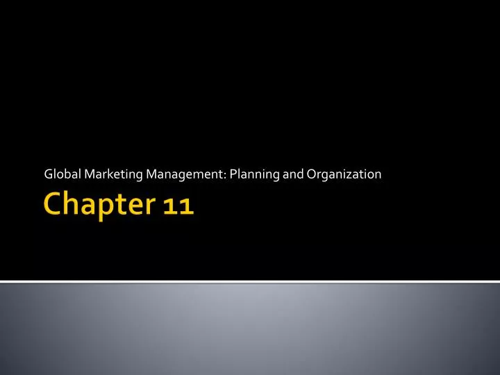 global marketing management planning and organization