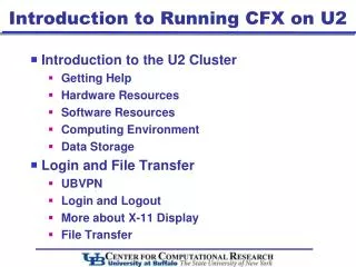 Introduction to Running CFX on U2