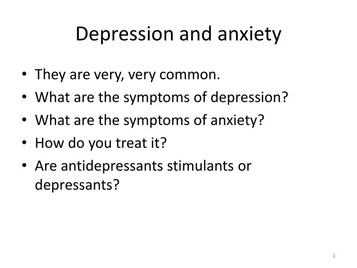 depression and anxiety